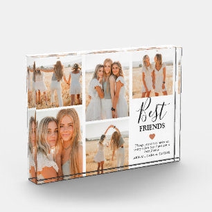 Moderne geschenkdoos met raster voor beste vriende fotoblokken