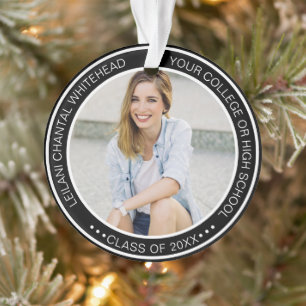 Moderne Geschenken met Afstudeerfoto en Jaar Ornament