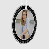 Moderne Geschenken met Afstudeerfoto en Jaar Ornament (voorkant)