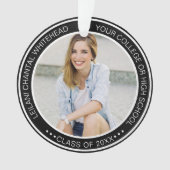 Moderne Geschenken met Afstudeerfoto en Jaar Ornament (voorkant)