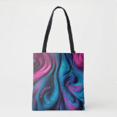 Moderne Geschenken Voor Haar-Blauw en Fuchsia- Tote Bag (Voorkant)