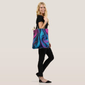 Moderne Geschenken Voor Haar-Blauw en Fuchsia- Tote Bag (Op model)