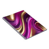 Moderne Geschenken voor Haar- Paarse Roze en Goud- Notitieboek (Rechterzijde)
