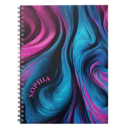 Moderne geschenken voor Her-Blue en Fuchsia Notitieboek
