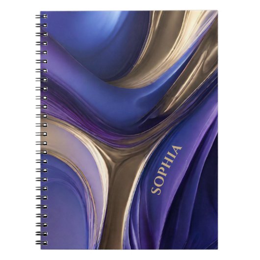 Moderne geschenken voor Her-Blue, Paarse en Gold Notitieboek (Voorkant)