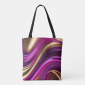 Moderne geschenken voor Her-Fuchsia Paarse en Gold Tote Bag (Achterkant)