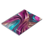 Moderne geschenken voor Her-Magenta, Turquoise en  Notitieboek (Linkerzijde)