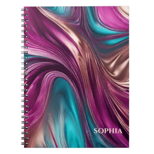 Moderne geschenken voor Her-Magenta, Turquoise en  Notitieboek (Voorkant)