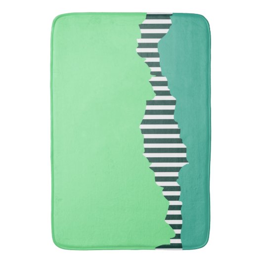 Moderne gescheurde strepen Turquoise groen gelaagd Badmat (Voorkant Verticaal)