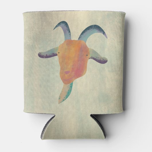 Moderne geschilderde geitenillustratie gepersonali blikjeskoeler (Voorkant)