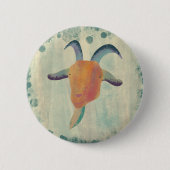 Moderne geschilderde geitenillustratie ronde button 5,7 cm (Voorkant)