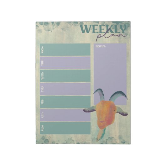 Moderne geschilderde geitenillustratie Weekplanner Notitieblok (Linkerzijde)