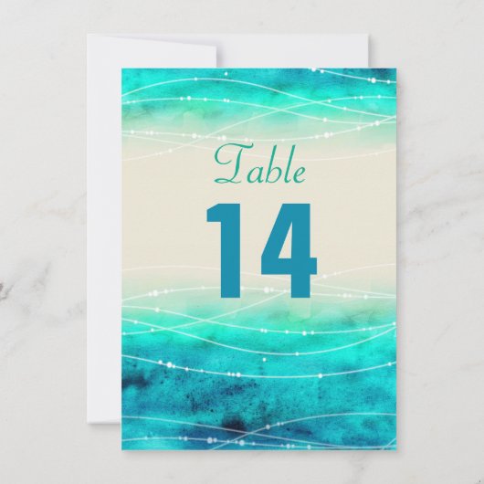 Moderne geschilderde glinsterende zee huwelijks ta kaart (Achterkant)