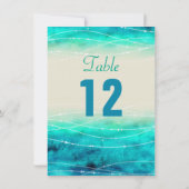 Moderne geschilderde glinsterende zee huwelijks ta kaart (Achterkant)