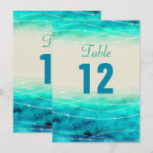 Moderne geschilderde glinsterende zee huwelijks ta kaart (Voorkant / Achterkant)