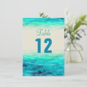 Moderne geschilderde glinsterende zee huwelijks ta kaart (Staand voorkant)