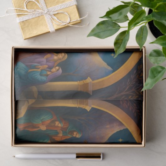 Moderne geschilderde kerststal tissuepapier (Geschenk)