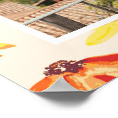 Moderne geschilderde oranje bloemen aangepaste fot poster (Hoek)