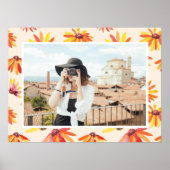 Moderne geschilderde oranje bloemen aangepaste fot poster (Voorkant)