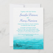 Moderne geschilderde sprankelende zeeen blauw brui kaart (Achterkant)