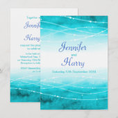 Moderne geschilderde sprankelende zeeen blauw brui kaart (Voorkant / Achterkant)