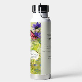 Moderne geschilderde Waterverf kikker met gitaar Waterfles