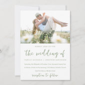 Moderne geschilderde Wildbloemen Foto Bruiloft Kaart (Voorkant)