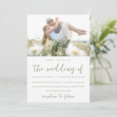 Moderne geschilderde Wildbloemen Foto Bruiloft Kaart (Staand voorkant)