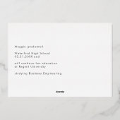 Moderne geschreven aankondiging van afgestudeerden (Achterkant)