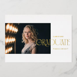 Moderne gescriptte afstudeeraankondiging 2023 folie uitnodiging