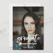 Moderne gescriptte afstudeerfoto  kaart (Voorkant)