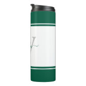 Moderne Gesigneerde Scriptie Smaragdgroen Thermosbeker (Geroteerd rechts)