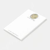 Moderne Gesimuleerde Folie Monogram Cirkel Initiaa Post-it® Notes (Schuin)