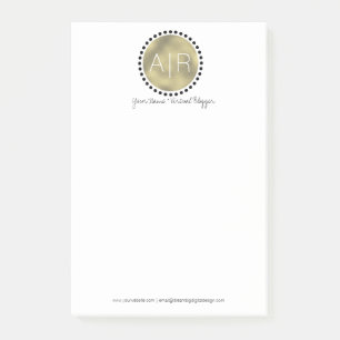 Moderne Gesimuleerde Folie Monogram Cirkel Initiaa Post-it® Notes
