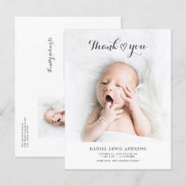 Moderne geslacht neutrale bedankje baby aankondigi briefkaart