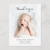 Moderne geslacht neutrale bedankje baby aankondigi briefkaart (Voorkant)