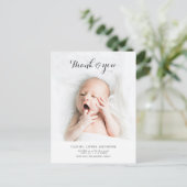 Moderne Geslacht Neutrale Bedankt Baby Aankondigin Briefkaart (Staand voorkant)