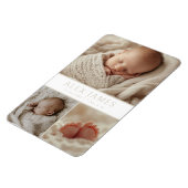 Moderne Geslacht Neutrale Beige Foto Collage Nieuw Magneet (Linkerzijde)