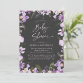 Moderne geslachtsneutraal Paars Baby shower Kaart (Staand voorkant)