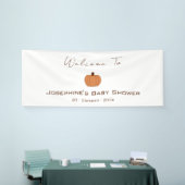 Moderne geslachtsneutrale babyshower met pompoen spandoek (Beurs)