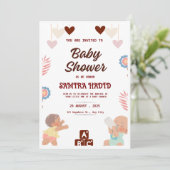 Moderne geslachtsneutrale babyshower uitnodiging (Staand voorkant)
