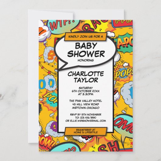 Moderne geslachtsneutrale babyshower voor een leuk kaart (Voorkant)