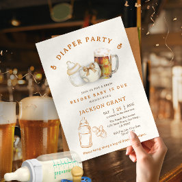 Moderne Geslachtsneutrale Bier Luier Baby Borrel Kaart