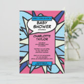 Moderne Geslachtsneutrale Roze Blauwe Baby Shower Kaart (Staand voorkant)