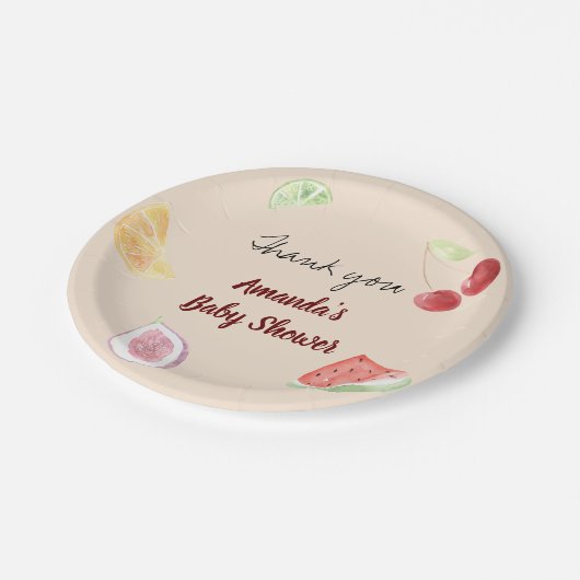 Moderne geslachtsneutrale Waterverf Baby shower fr Papieren Bordje (Gekanteld)