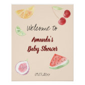 Moderne geslachtsneutrale Waterverf Baby shower fr Perfect Poster (Voorkant)