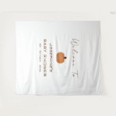 Moderne geslachtsonzijdige babyshower-achtergrond wandkleed (Voorkant (horizontaal))