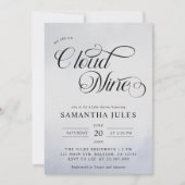 Moderne Geslachtsonzijdige Cloud Nine Babyborrel Kaart (Voorkant)