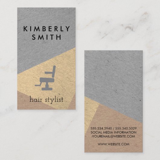 Moderne gespikkelde kleurenblokken Salon-voorzitte Visitekaartje (Voorkant / Achterkant)