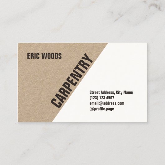 Moderne gespleten blik visitekaartje (Achterkant)